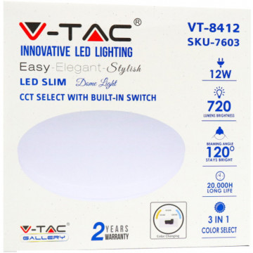 ambalaj Plafoniera LED 12 W 23 cm 3 in 1 V-Tac VT-8412