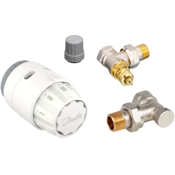 Set Termostatic Danfoss RAS-C2: Robinet Tur, Retur și Cap Termostat | Termix