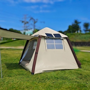 Cort Camping Solar 52W 2000mAh instalat