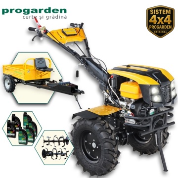 🚜 Pachet Motocultor 18CP ProGarden Campo 1873 + Remorcă RM500T