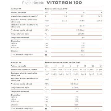 date tehnice Cientrala electrica Viessmann Vitotron 100 VLN3 4-8 kW