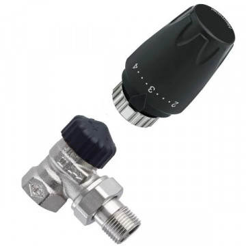 DX thermostatic head Graphite set with Valve