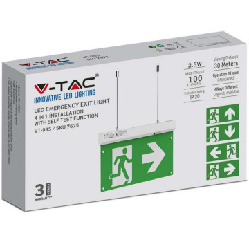ambalaj Lampa LED V-Tac VT-995 iesire Urgenta Exit cu Buton de Test Control RF