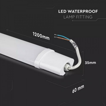Corp iluminat industrial 120 cm 36 W IP65 6500K V-Tac VT-1239 alb rece dimensiuni