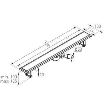 dimensiuni Rigola de dus liniara Ferro Ora OL1-70