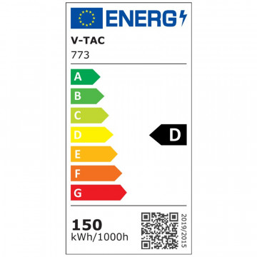 Reflector LED SMD 150 W 120 lm/W 6400 K cip Samsung V-Tac VT-156 negru eticheta energetica