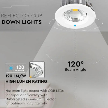 Spot LED COB 10W 120 Lm/W alb cald VT-26101