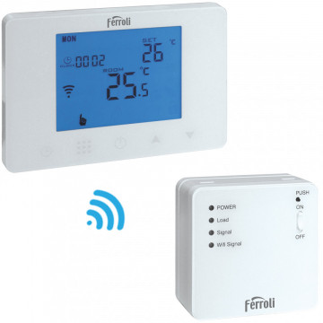 Termostat digital programabil Ferroli Fer 309 cu radio frecvență și wi-fi