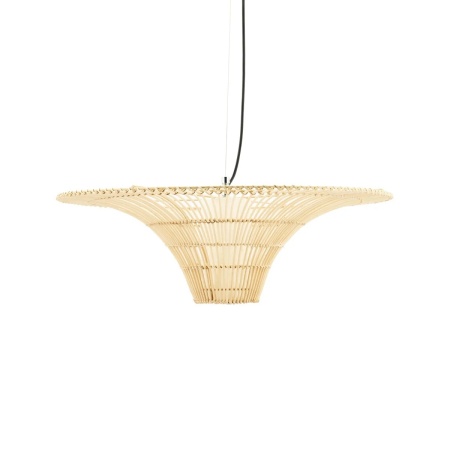 LAMPĂ SUSPENDATĂ HANOI MEDIU - RIET - NATURAL - 60(L) x 60(l) x 17.5(h)