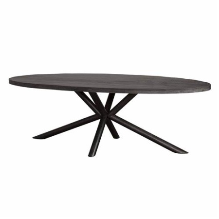 MASA DE DINING SELVA - LEMN DE MANGO / METAL - NEGRU - 200(L) X 77(H) X 100(L) CM