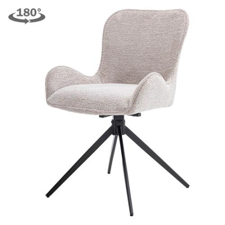 SCAUN PIVOTANT MONA - METAL / MATERIAL - NEGRU / GRI - 60.5(L) X 86(H) X 57(L)