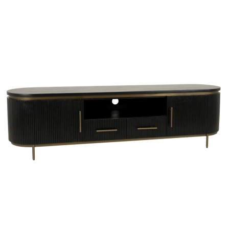 COMODA TV RIVELLO - NEGRU - LEMN DE MANGO - 200(L) x 45(l) x 55(h)