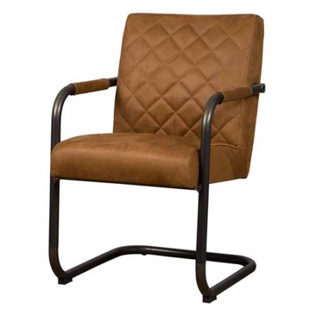 SCAUN CIVO - METAL / MATERIAL - NEGRU / CONIAC - 70(L) X 86(H) X 57(L)