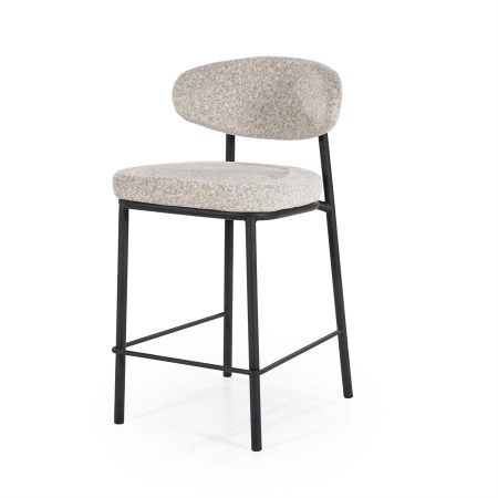 SCAUN DE BAR JARI - METAL ȘI ȚESĂTURĂ - BEJ - 50(L) x 52.5(l) x 92(h)