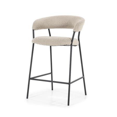 SCAUN DE BAR LUKA - POLIESTER / METAL - TAUPE - 56(L) x 90(h) x 57.5(l)