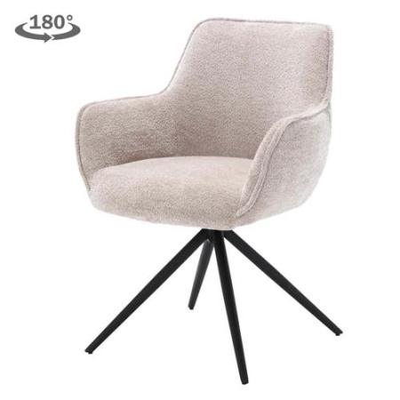 SCAUN PIVOTANT FONDO - METAL / MATERIAL - NEGRU / ALB - 62(L) X 85(H) X 63(L)