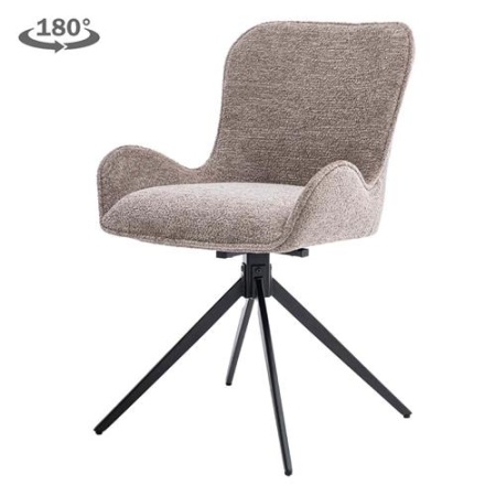 SCAUN PIVOTANT MONA - METAL / MATERIAL - NEGRU / BEJ - 60.5(L) X 86(H) X 57(L)