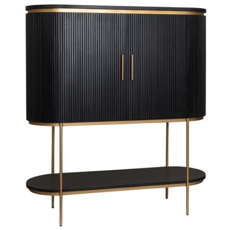 DULAP BAR RIVELLO - LEMN DE MANGO [FSC] / METAL - NEGRU / AURIU - 135(L) x 150(h) x 45(l)