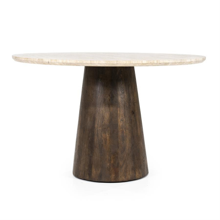 MASA DE DINING AIKIN - TRAVERTIN - MARO / BEJ - Ø130 x 76(h)
