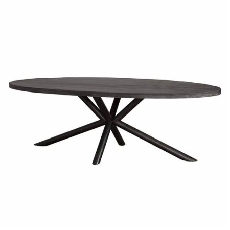 MASA DE DINING SELVA - LEMN DE MANGO / METAL - NEGRU - 220(L) X 77(H) X 110(L) CM