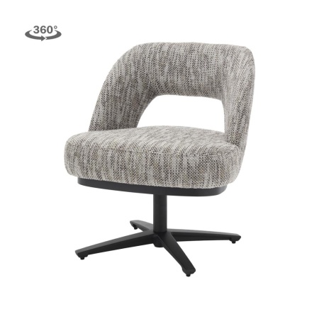 SCAUN CALDES - STOFA TED 8 ALB-GRI (PIVOTANT) - 70(L) x 66(l) x 83.5(h)