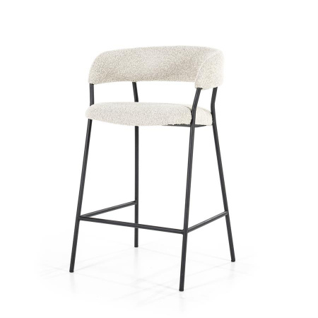 SCAUN DE BAR LUKA - POLIESTER / METAL - ALB MURDAR - 56(L) x 90(h) x 57.5(l)