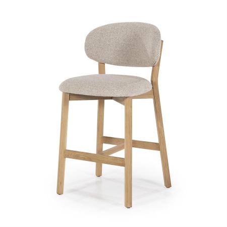 SCAUN DE BAR MIKKY MOON - TESATURA SI STEJAR - TAUPE - 53(L) x 57.5(l) x 97.5(h) cm