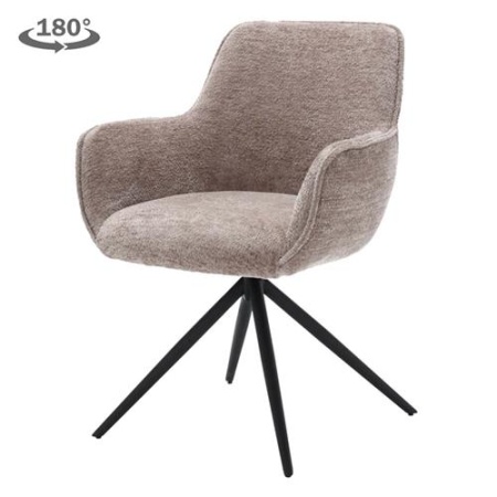 SCAUN PIVOTANT FONDO - METAL / MATERIAL - NEGRU / BEJ - 62(L) X 85(H) X 63(L)