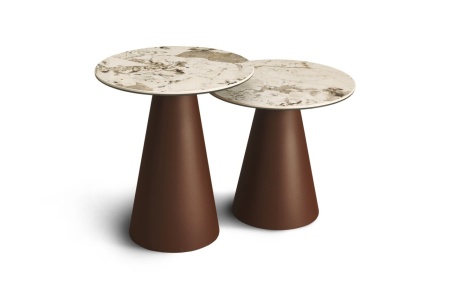 MASA LATERALA FUNGHI B - MULTICOLOR - METAL / CUART - Ø49 x 48(h)