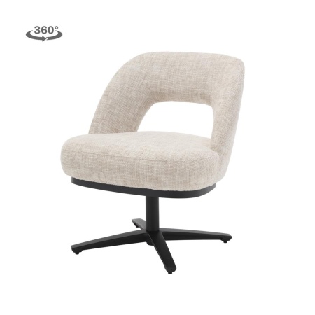 SCAUN CALDES - STOFA TED 24 ALB CATIFELAT (PIVOTANT) - 70(L) x 66(l) x 83.5(h)