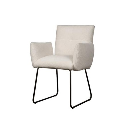 SCAUN DANTE - METAL / MATERIAL - NEGRU / ALB - 67(L) X 88(H) X 70(L)