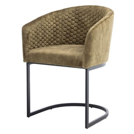 SCAUN PELLARO ADORE - METAL / MATERIAL - NEGRU / VERDE - 56(L) X 79(H) X 57.5(L)