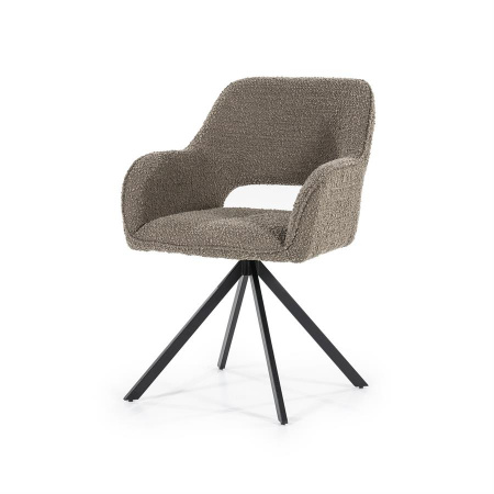 SCAUN PIVOTANT FABIO SPARK - METAL / LEMN / TESATURA 100% POLIESTER - BEJ - 56(L) x 85.5(h) x 58(l)