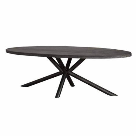 MASA DE DINING SELVA - LEMN DE MANGO / METAL - NEGRU - 240(L) X 77(H) X 110(L) CM