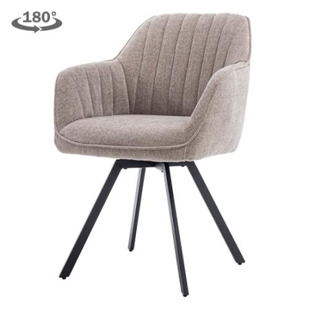 SCAUN BRUNO - METAL / MATERIAL - NEGRU / BEJ - 67(L) X 87(H) X 60(L)