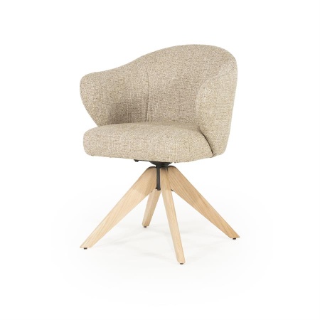 SCAUN CONNOR DONNA - LEMN DE STEJAR SI STOFA - TAUPE - 61.5(L) x 60(l) x 81.5(h) cm