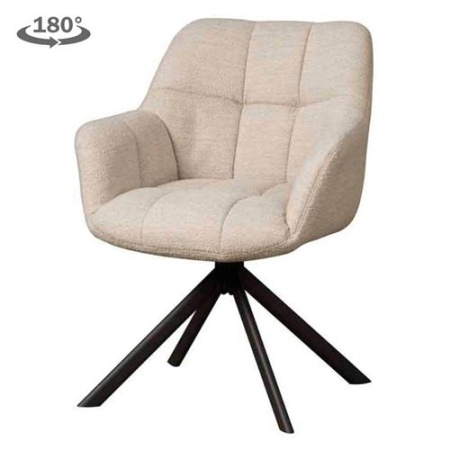 SCAUN PIVOTANT ALBA ALPIN - METAL / MATERIAL - NEGRU / CREM - 67(L) X 86(H) X 66(L)