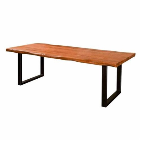 MASA DE DINING NICOSIA - LEMN DE MANGO / METAL - NEGRU / MARO NATURAL - 260(L) X 77(H) X 100(L) CM