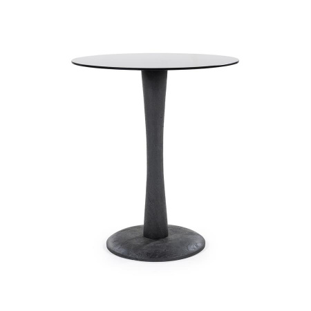 MASA LATERALA BOOGIE - LEMN / STICLA - NEGRU - 60(L) x 70(h) x 60(l)