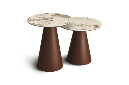 MASA LATERALA FUNGHI A - MULTICOLOR - METAL / CUART - Ø49 x 56(h)
