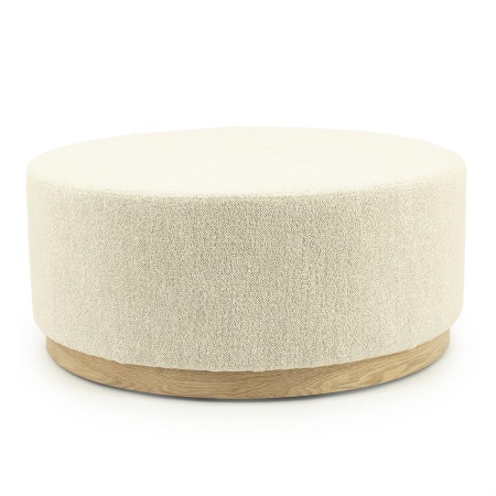 POUF AVAH MARE MANTZ - TESATURA SI FURNIR DIN LEMN DE PIN - BEJ - 80(L) x 80(l) x 35(h) cm