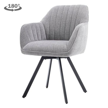 SCAUN BRUNO - METAL / MATERIAL - NEGRU / GRI - 67(L) X 87(H) X 60(L)