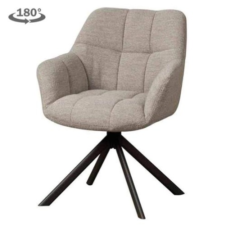 SCAUN PIVOTANT ALBA ALPIN - METAL / MATERIAL - NEGRU / BEJ - 67(L) X 86(H) X 66(L)