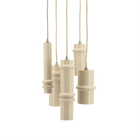 LAMPĂ SUSPENDATĂ CYLIN CLUSTER 5 - FIER - ROZ - 36(L) x 36(l) x 37(h)
