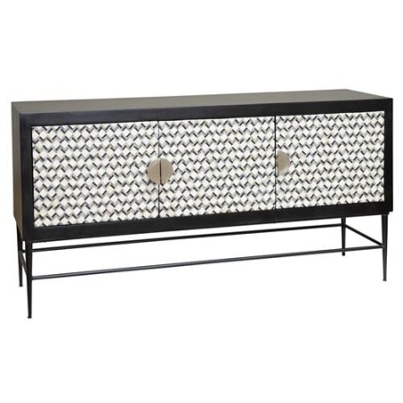 COMODA BRENDOLA - LEMN / OS - ALB / NEGRU - 160(L) x 80(h) x 45(l)