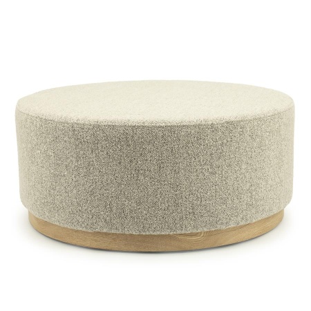 POUF AVAH MARE MANTZ - TESATURA SI FURNIR DIN LEMN DE PIN - TAUPE - 80(L) x 80(l) x 35(h) cm