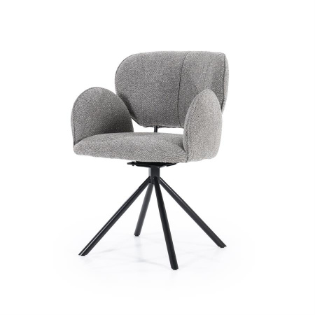 SCAUN PIVOTANT ROSALIN LUNA - METAL / LEMN / TESATURA 100% POLIESTER - GRI - 60.5(L) x 83.5(h) x 61(l)