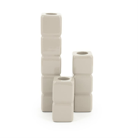 SUPORT PENTRU LUMANARE CUBE - ALUMINIU - TAUPE - 6.6(L) x 13.2/19.8/33(h) x 6.6(l)
