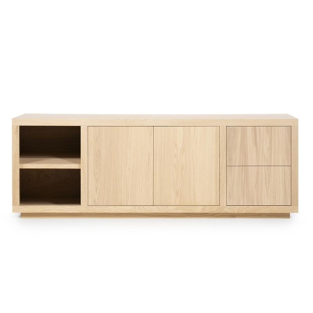 COMODA HELSINKI - LEMN SI FURNIR DE STEJAR - NATURAL - 200(L) x 42(l) x 70(h) cm
