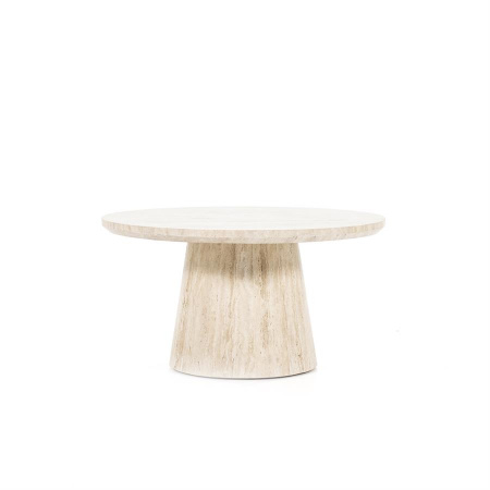 MASA DE CAFEA AIME - TRAVERTIN - CREM - Ø70 x 38(h)
